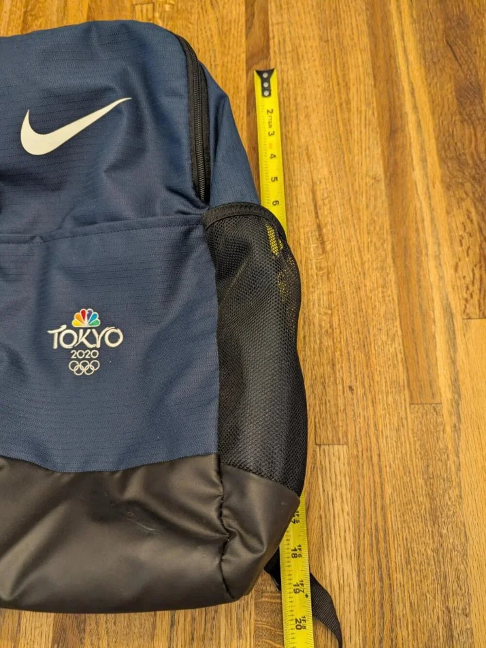 NBC Tokyo Olympics Nike Backpack Black and Blue 3 Zipper Sections